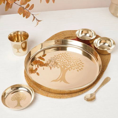 Tree Design Thali Set – Artistic Heritage