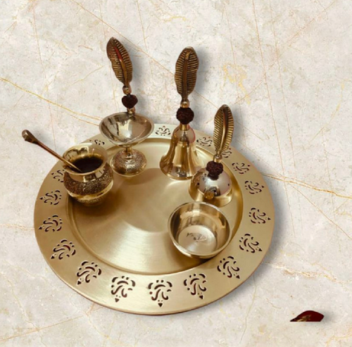Feather Pooja Thali Set – Divine Elegance