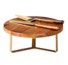 Wood Brass Cake Stand – Rustic Elegance